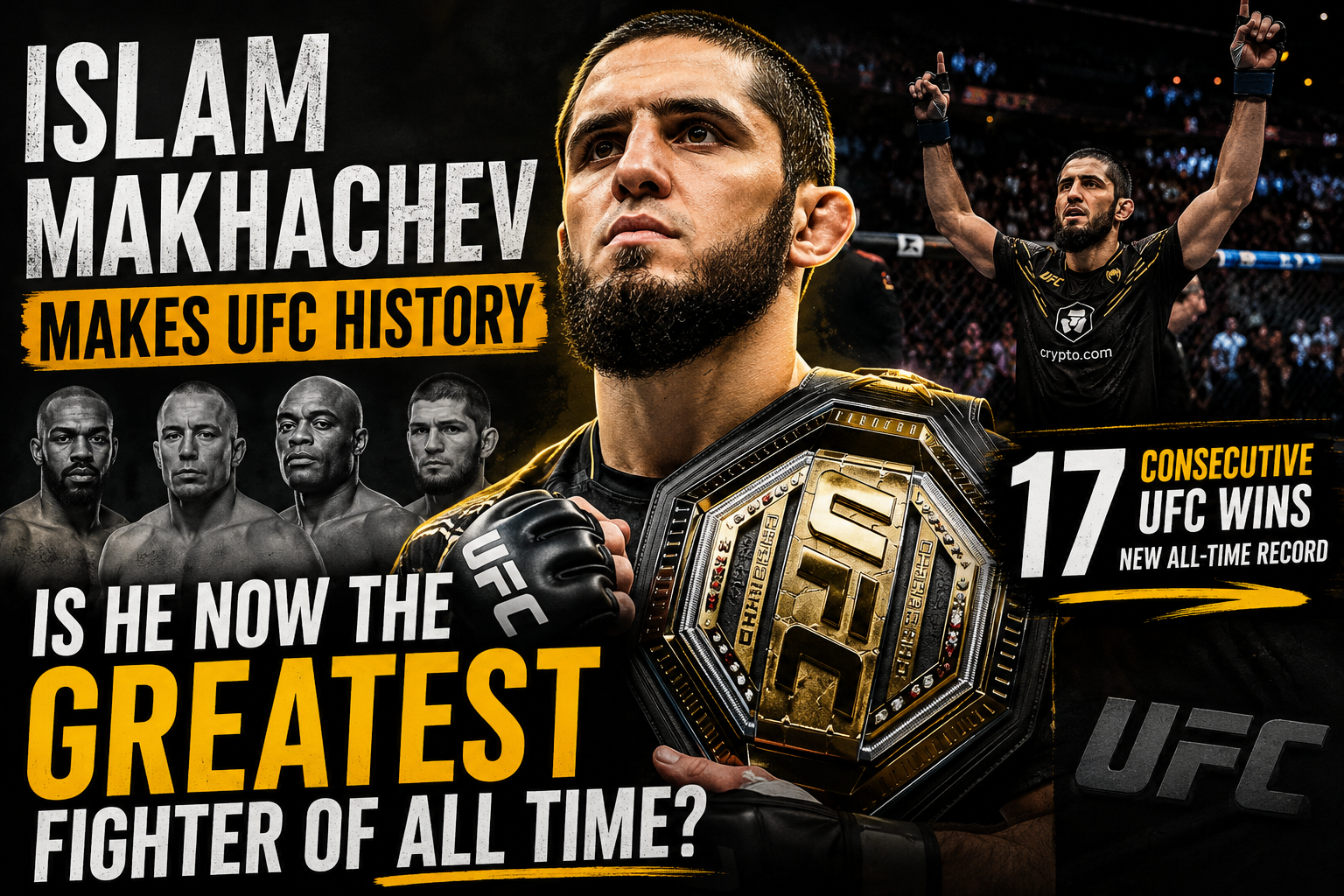 Islam Makhachev Makes UFC History — Is He Now the Greatest Fighter of All Time?