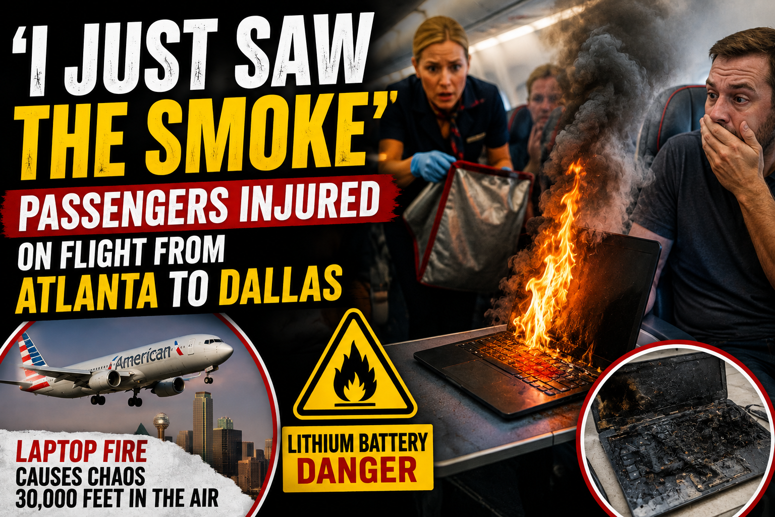 ‘I Just Saw the Smoke’: Passengers Injured After Laptop Catches Fire on Flight From Atlanta to Dallas